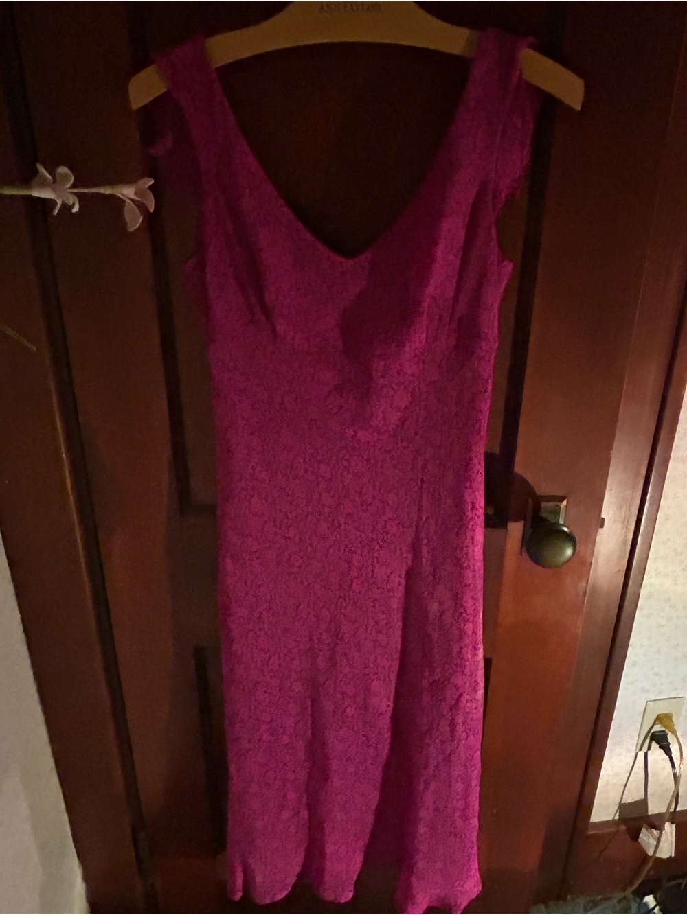 Ann Taylor Fuchsia Lace Sleeveless Dress